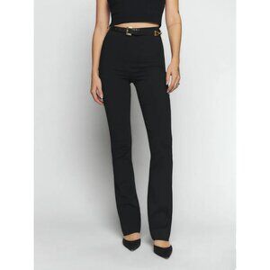 Reformation Kumquat Black High Rise Pull On Stretch Bootcut Pants Women's L NWT